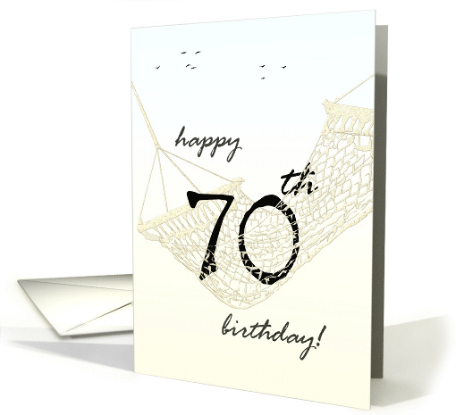 70th Birthday Greeting Relaxing in Hammock card (1039991)