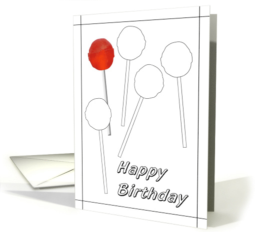 Birthday Coloring Card Lots Of Lollipops card (1040157)