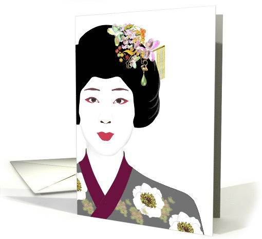 Sketch Of A Geisha Blank card (1040171)