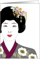 Sketch Of A Geisha Blank card