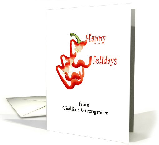 Custom Happy Holidays From Greengrocer Slices Of Bell Pepper card