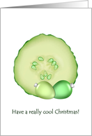Cool Christmas A Slice Of Cucumber With Bauble Seeds card