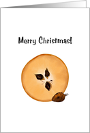 Christmas A Slice of Sapodilla Fruit with Bauble Seeds card