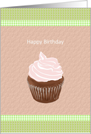 Birthday chocolate cupcake and frosting card