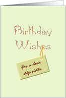 Birthday for Step Sister Warm Wishes card