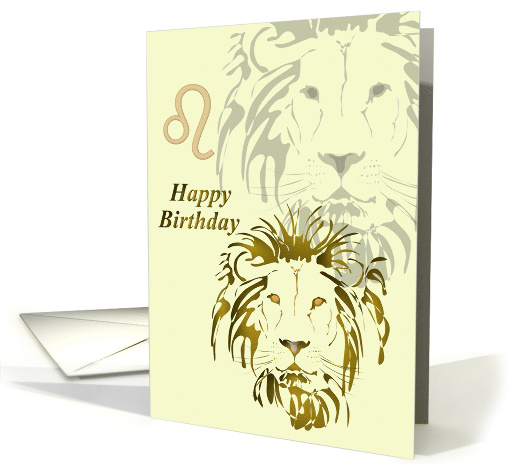 Leo Birthday Zodiac Sign Lion card (1042913)