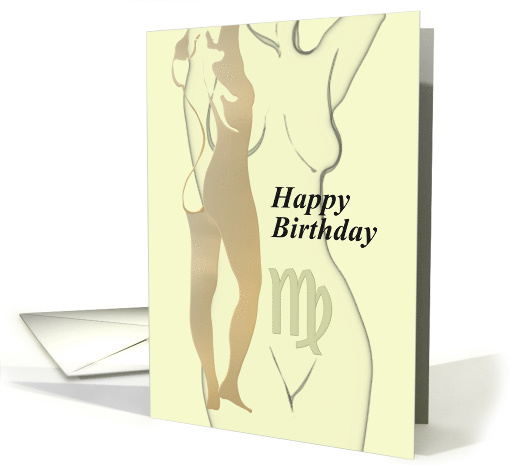 Virgo Birthday Zodiac Sign Illustration Of The Female Form card