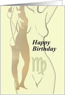 Virgo Birthday Zodiac Sign Illustration Of The Female Form card