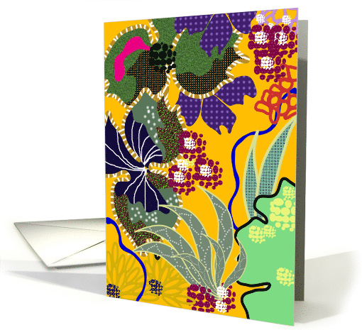 Abstract Florals in Bright Colors Blank card (1043489)