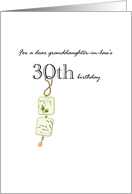 Granddaughter-In-Law’s 30th Birthday Crystal Charm card