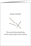Birthday, Hair grips card