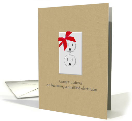 Congratulations Qualified Licensed Electrician Electric Socket card