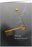 Becoming Qualified Licensed Electrician Kite and Key in a Storm card