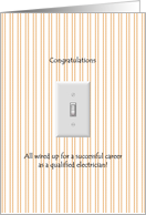 Congratulations on becoming qualified electrician, toggle electric switch card