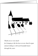 Thank You Volunteer Church Musician Outline Of Church And Organ Keys card