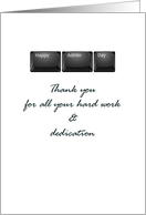 Administrative Professionals Day Keyboard Keys card