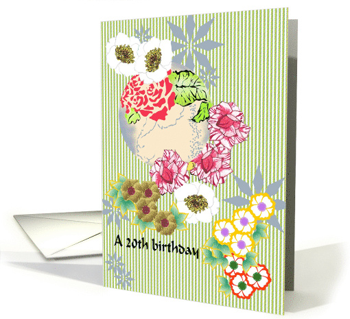 20th Birthday Floral Abstract card (1048377)