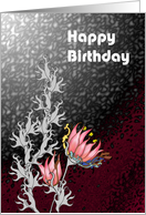 Birthday, Abstract florals card