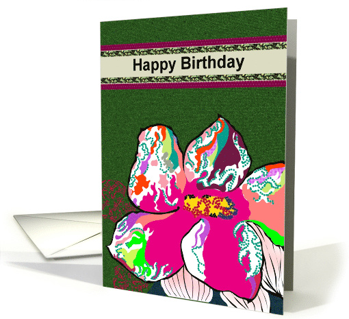 Birthday Abstract Colorful Florals card (1050665)