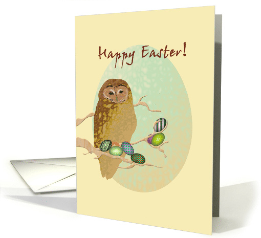 Happy Easter Easter Owl card (1056123)