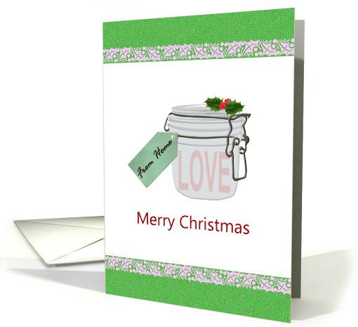 Christmas for Deployed Service Men Women Bottled Love from Home card