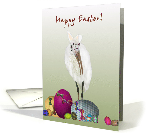 Wood Stork with Bunny Ears Easter card (1057235)