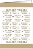 Plenty of birthday wishes, party hats, horseshoes card