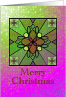 Christmas Colorful Stained Glass Pane card