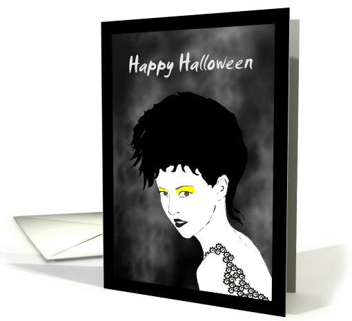 Halloween, lady in halloween makeup, sexy card (1059873)