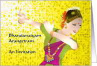 Bharatanatyam Arangetram Invitation Classical Indian Dancer card