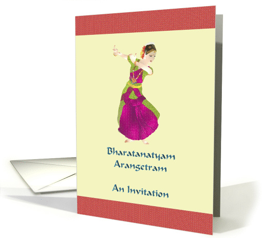 Bharatanatyam Arangetram Invitation Classical Indian Dancer card