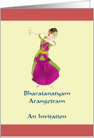 Bharatanatyam Arangetram Invitation Classical Indian Dancer card