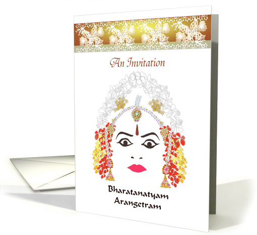Bharatanatyam Arangetram Invitation Bharatanatyam Dancer's Face card