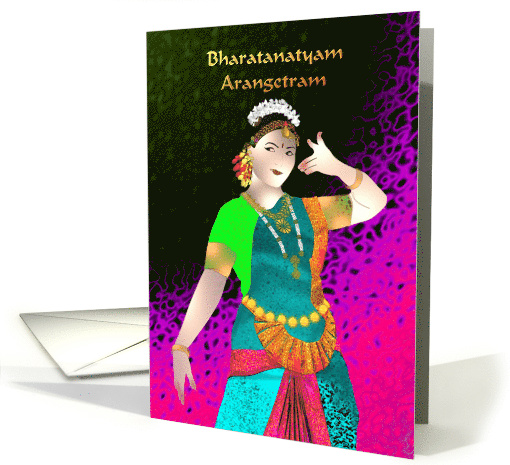 Bharatanatyam Arangetram Invitation Classical Indian Dancer card