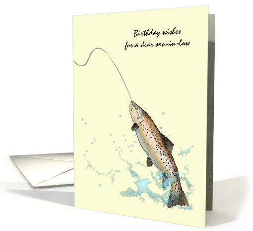 Birthday for Son-in-Law Trout On A Line card (1067463)