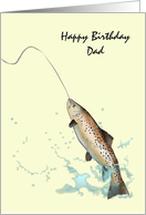 Birthday for Dad Trout On A Line card