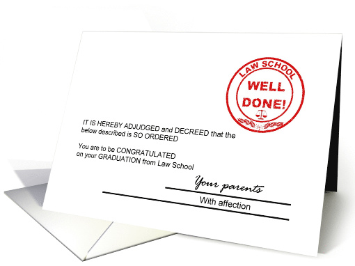 Daughter Law School Graduation A Decree card (1067493)