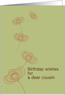 Birthday for Cousin Floating Seed Pods Abstract Florals card