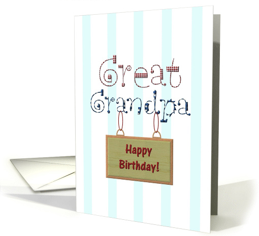 Birthday for Great Grandpa Sweet Simple Greeting card (1069953)