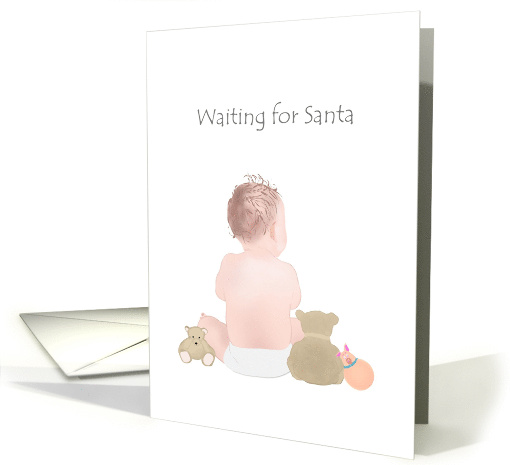 Waiting for Santa Baby With Soft Toys Christmas card (1070033)