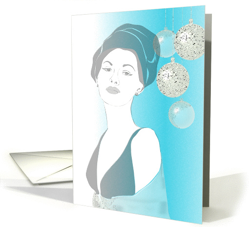 Lady in blue, Christmas card (1070129)