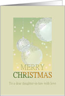 Christmas for Daughter-in-Law Etched Glass Baubles card