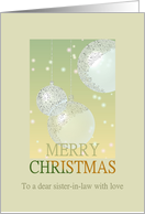 Christmas for Sister-in-Law Etched Glass Baubles card
