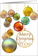 Christmas, lots of colorful glass baubles card