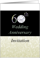 60th Diamond Wedding Anniversary Invitation A Solitaire card