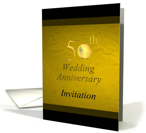 50th Golden Wedding Anniversary Invitation Gold Disk card (1073494)