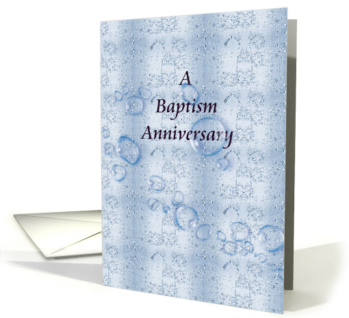 Baptism Anniversary Water Droplets On Frosted Glass card (1073944)