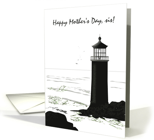 Mother's Day for Sister Lighthouse Black and White Tones card