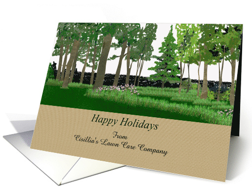 Lawn Care Company To Customers Woodland Garden Happy Holidays card