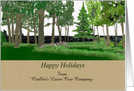 Lawn Care Company To Customers Woodland Garden Happy Holidays card